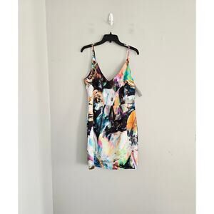 Black Halo Abstract Colorful Bodycon Dress 12 NWT